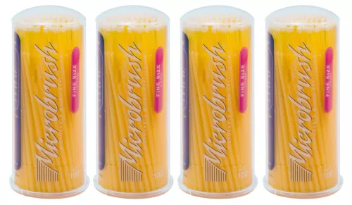 Microbrush Tubes Fine Yellow 400pcs